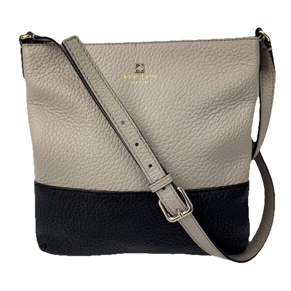 Kate Spade Southport Avenue Cora Crossbody Bag Porcelain Black Leather Purse - Picture 1 of 16